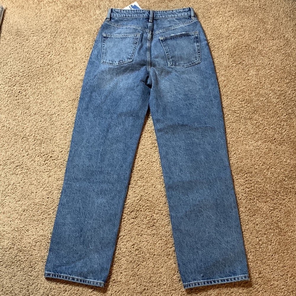Lovers and Friends Ryan High Rise Straight, NWT, Distressed sustainable Denim - Picture 3 of 13